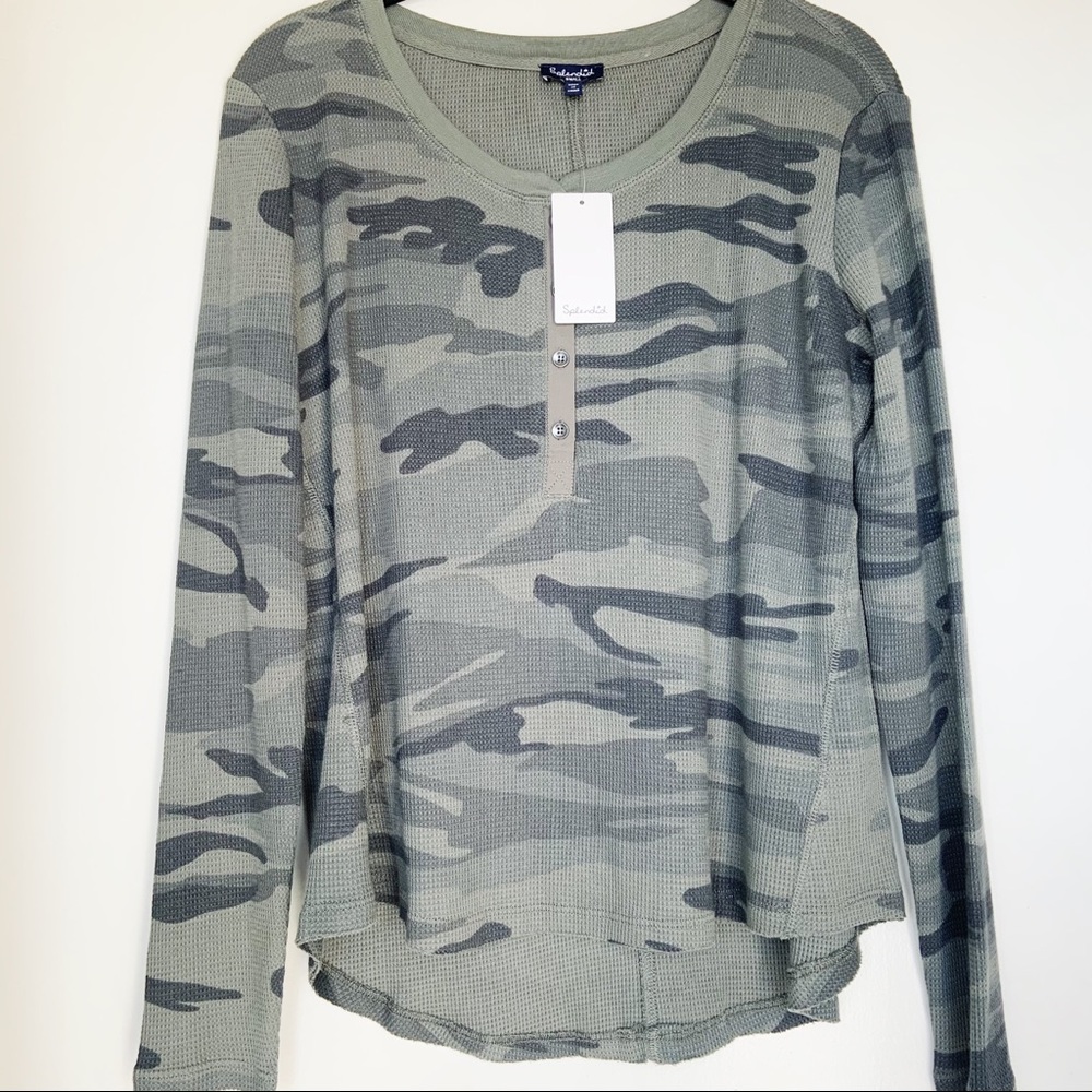 COPY - NWT Splendid Camo Henley Top
